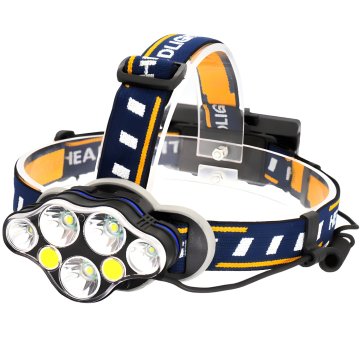 Retoo Čelna svetilka z 8 LED-diodami cree COB - močna, vodoodporna, akumulatorska, USB