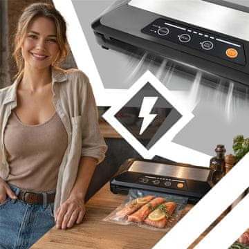 Retoo Avtomatski vakuumski zvarilnik za živila in pakirnik 110 W + velik komplet