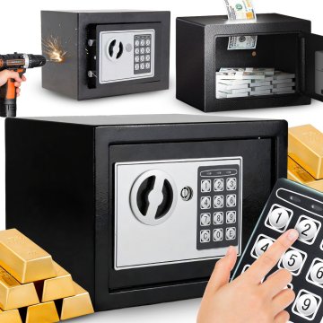 Retoo Domovi seif, skrinjica z elektronskim zaklenjem, 10 l, ključ, kodni šifra, oklepna, XL