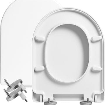 Retoo Univerzalni wc-sedalnik z počasnim spuskom, antibakterijski, trden, bel