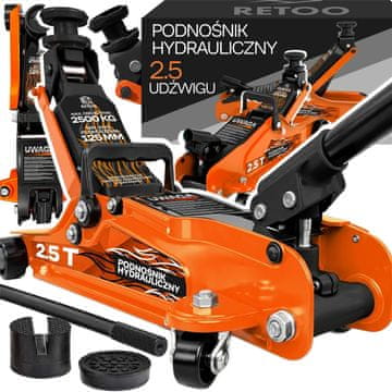 Retoo Hidravlični dvigalnik za avtomobile za delavnico, žaba 2,5 t, 380 mm