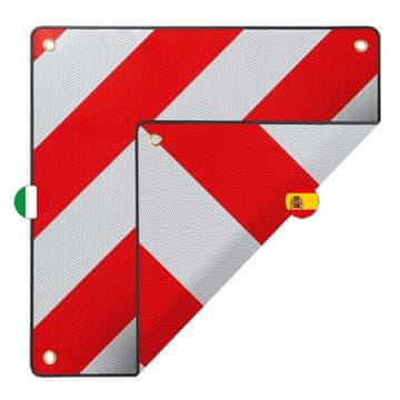 Northix Zadnja opozorilna tabla aluminij 50x50cm za Italijo/Španijo 2 v 1