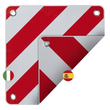 Northix Zadnja opozorilna tabla fleksibilna 50 x 50 cm za Italijo/Španijo 2v1
