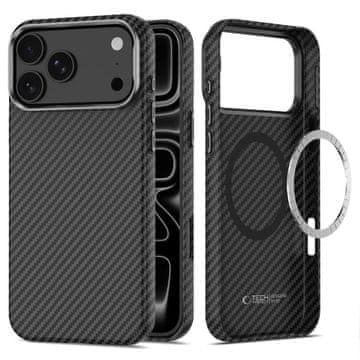 Tech-protect Ion Carbon MagSafe ovitek za iPhone 17 Pro Max / 18 Pro Max, črn / srebrn
