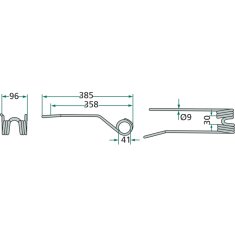 DEUTZ-FAHR KU 25 zobci obračalnika zgrabljalnika 16502733 1.1064.030.117.00