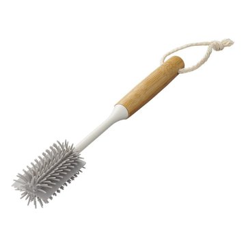 Northix Čopič za steklenice silikon 31,5 cm Ø5 cm x 7,5 cm bambus