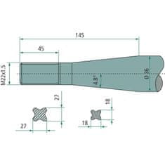 Blue Line Zob nakladalnika upognjen 810 mm M22 VICON