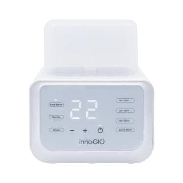 InnoGIO GIOwarm Fast Duo sterilizator in grelnik stekleničk v beli barvi