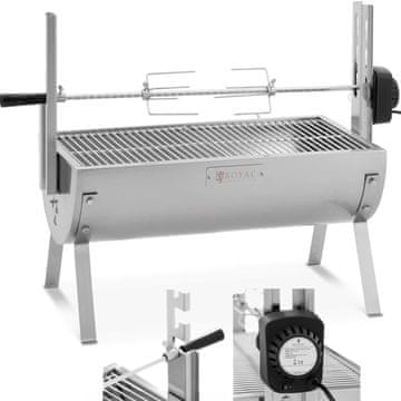 Royal Catering Žar na oglje z električnim ražnjem za peko odojka 4 W 15 kg 82 cm