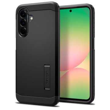 Spigen Ovitek za Samsung Galaxy A56 5G z robustnim oklepnim stojalom - črn