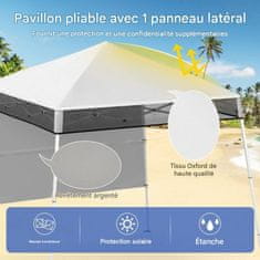 Northix Pop-Up Gazebo 2x2m, nastavljiv, vodotesen, bel