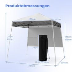 Northix Pop-Up Gazebo 2x2m, nastavljiv, vodotesen, bel