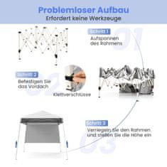 Northix Pop-Up Gazebo 2x2m, nastavljiv, vodotesen, bel