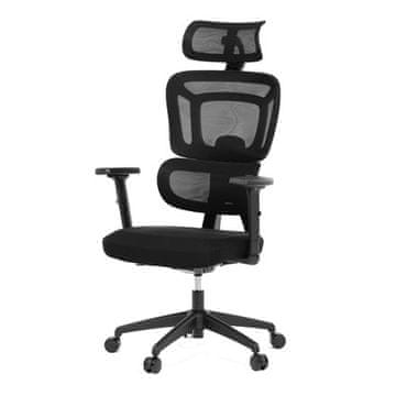 Autronic Pisarniški stol black mesh, sliding backrest, plastic cross, castors for hard floors, 4D armrests (KA-Y358 BK)