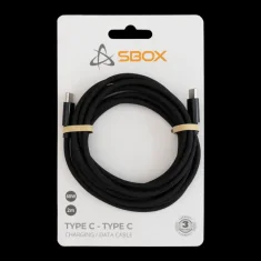 S-box 2.00m kabel USB C -> USB C M/M črni - 60W podatkovni/napajalni