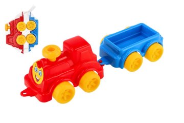 Teddies Lokomotiva 23,5 cm z vagončkom - mešanica barv (modra, zelena)