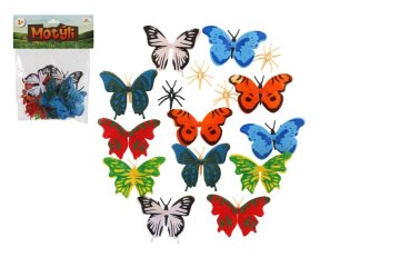 Teddies Metulji 12 kosov plastike 7-8cm