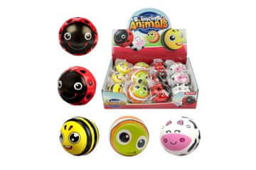 Teddies Odbijajoča živalska žoga gume 6cm 4 vrste