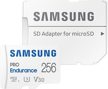 shumee Pomnilniška kartica Samsung PRO Endurance microSDXC 256GB Class 10 UHS-I U3 V30 + SD adapter (MB-MJ256KA/EU)