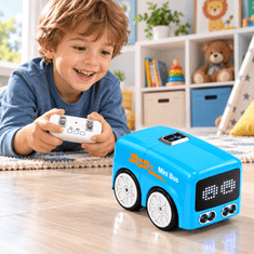 JOJOY® Interaktivni avtobus za otroke, upravljanje s kretnjami, sledenje črti, LED lučke in zvoki, 5 načinov igranja, 3+ let | BUSROBO