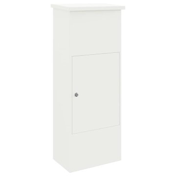 Vidaxl Škatla za dostavo z vrati Bela 44,5 x 29 x 110,5 cm Jeklo