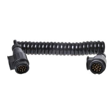 Northix Spiralni kabel 3,5M 8 žic z 2x 13-polnim PVC vtičem