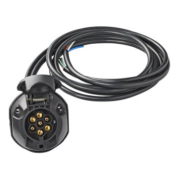 Northix Vnaprej ožičen sklop vtičnice 7+1-pin PVC + 1,50M kabel 8 žic