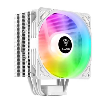 Gamdias Boreas E1-410 WH CPU hladilnik (120 mm, 800-2000 RPM, PWM, bel zračni stolpni hladilnik z RGB osvetlitvijo) (BOREAS E1-410 WH)