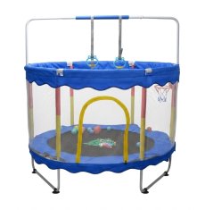 Inlea otroški trampolin JumpPlay 152 cm z zaščitno mrežo in dodatki - modra