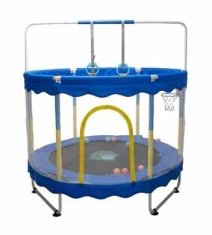 Inlea otroški trampolin JumpPlay 152 cm z zaščitno mrežo in dodatki - modra