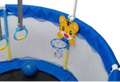 Inlea otroški trampolin JumpPlay 152 cm z zaščitno mrežo in dodatki - modra