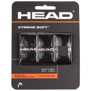 Head XtremeSoft 3 overgrip wrap tl. 0,5 mm črna, pakiranje po 3