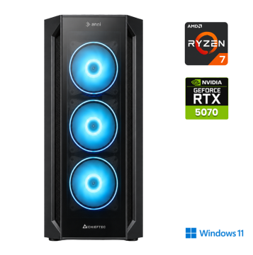 Anni Gamer Extreme računalnik, AMD Ryzen 7 9700X, 32GB, SSD2TB, RTX 5070, W11H
