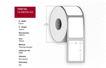 Capture Capture nalepka 51x13 mm TT Jedro 76, poliester, trajna, 9449/rola