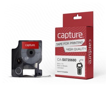 Capture S0720680 D1 trak za nalepke 9 mm x 7 m, črno na belem