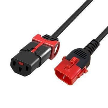 MicroConnect Kabel napajalni C13 -C14, črn 0,5m IEC Lock + Dual Locking - IEC Lock