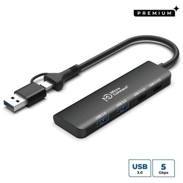 MicroConnect Premium USB-C hub 4-Port 2xUSB-A, 2xUSB-C