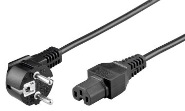 MicroConnect Napajalni kabel Schuko - C15, 1m kotni