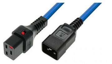 MicroConnect Kabel napajalni C19-C20, 3m IEC Lock, Modr