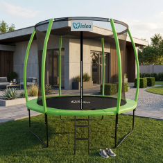 Inlea ULTIMATE jump trampolin 250 cm z notranjo zaščitno mrežo - svetlo zelena
