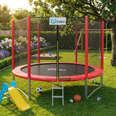 Inlea PREMIUM jump trampolin 305 cm z zunanjo zaščitno mrežo - rdeč