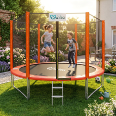 Inlea PREMIUM jump trampolin 305 cm z zunanjo zaščitno mrežo - oranžna