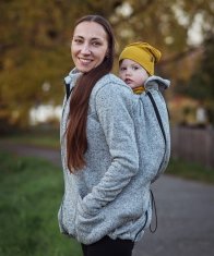 Jožánek Pulover za nošenje otroka spredaj in zadaj Lisa S siva; sivi poudarki