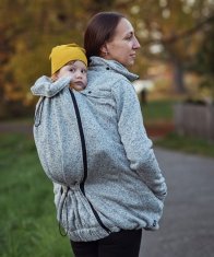 Jožánek Pulover za nošenje otroka spredaj in zadaj Lisa S siva; sivi poudarki