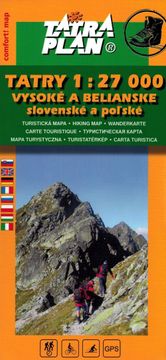 shumee Visoke Tatre in Belianske Tatre, slovaški in poljski. Plastificiran turistični zemljevid. Izdaja 2024. Načrt Tater