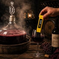 Elektronski pH-meter za pivo, vino, drozgo, fermentacijo vode ATC LCD