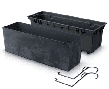 Prosperplast Urbicase Beton Effect antraciten cvetlični lonec VISEČI 40 cm DUC400EW