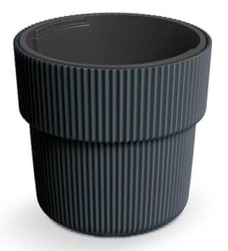 Prosperplast Plastični cvetlični lonček Milly z robom 30 cm DBMIR300/S433 antracit + vložek