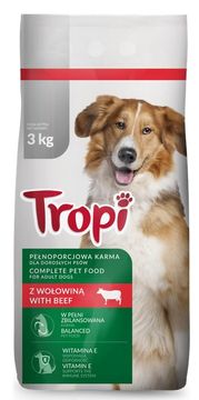 Suha hrana za pse z govedino TROPI 3 kg