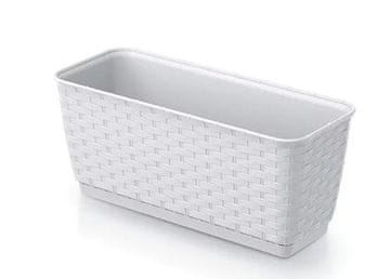 Prosperplast RATOLLA balkonski zaboj s podstavkom 40 cm BEL